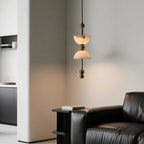 Luvia Mid Century Alabaster Double Dome Pendant Light - Lumovique