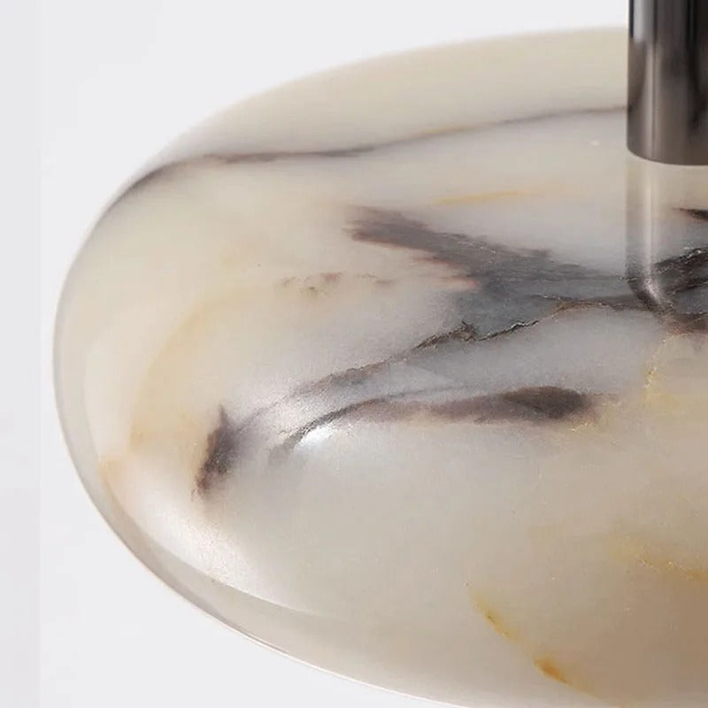 Tulen Minimalist White Marble Disc Pendant Light - Lumovique