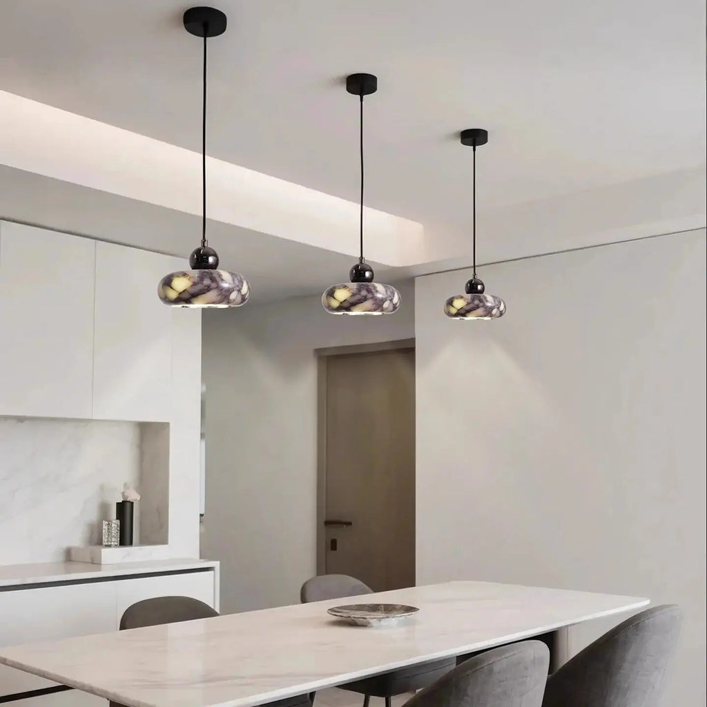 Farno Japandi Marble Pebble Pendant Light - Lumovique