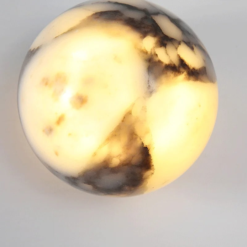 Ronsu Minimalist Marble Globe Wall Sconce - Lumovique