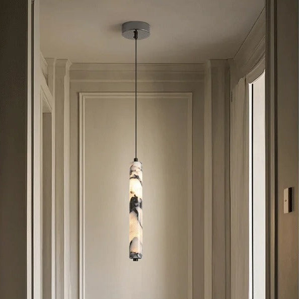 Kestu Minimalist Marble Cylinder Pendant Light - Lumovique