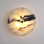 Kolna Japandi Marble Disc Wall Sconce - Lumovique