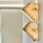 Zele Minimalist Alabaster Geometric Wall Sconce - Lumovique