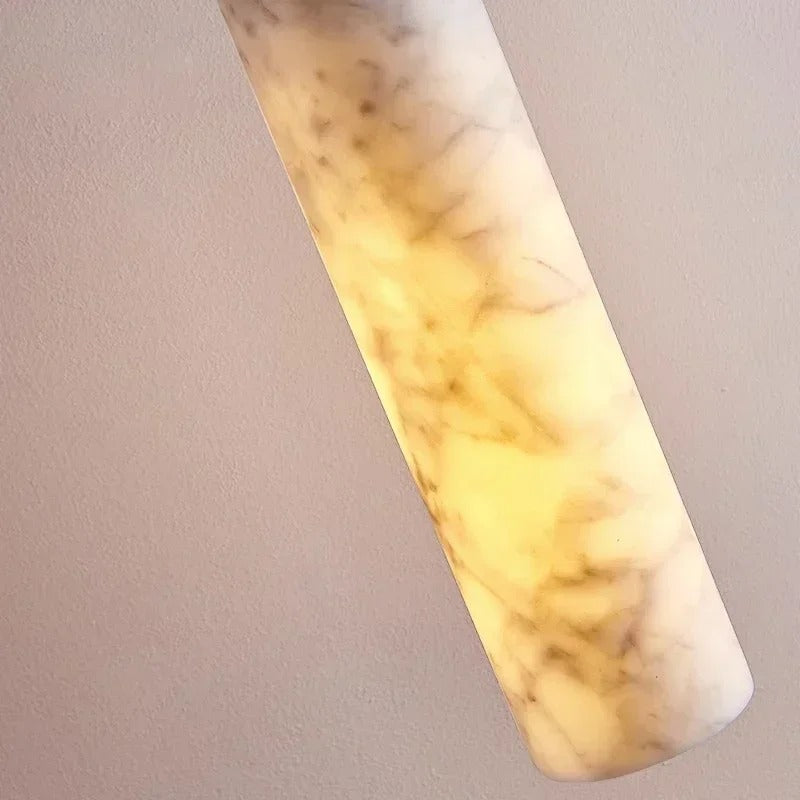 Zora Japandi Alabaster Long Tube Pendant Light - Lumovique