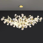 Yavo Ceramic Ginkgo Leaf Branch Chandelier - Lumovique