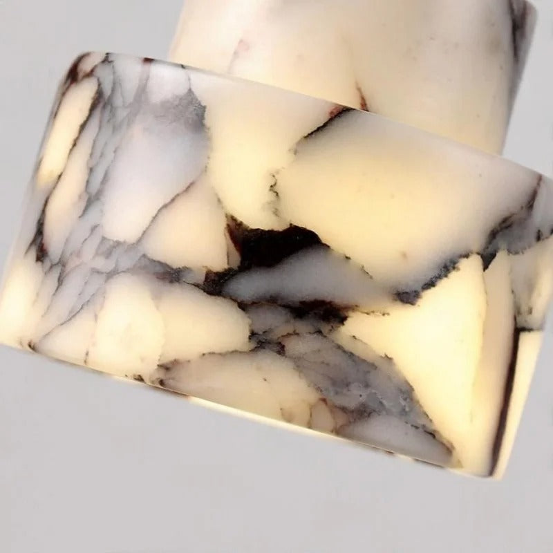 Selno Art Deco Marble Stepped Cylinder Pendant Light - Lumovique