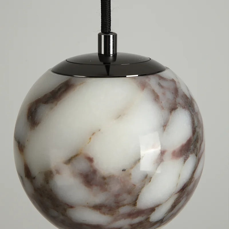 Hesto Japandi Marble Globe Pendant Light - Lumovique