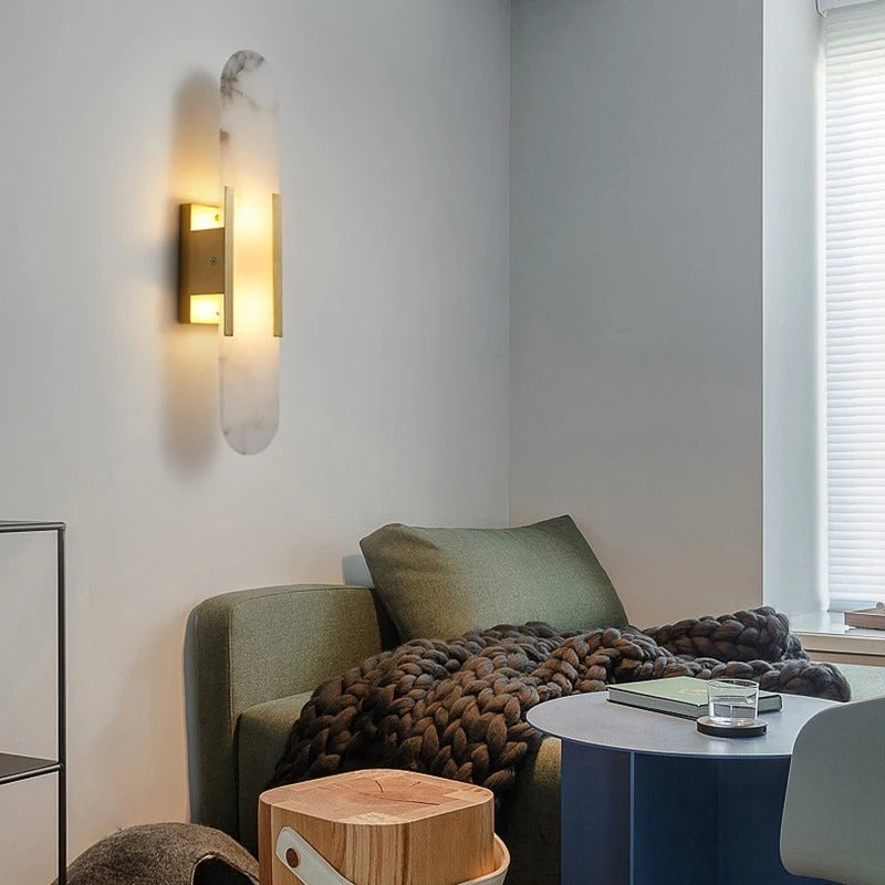 Leso Minimalist Alabaster Pill Wall Sconce - Lumovique