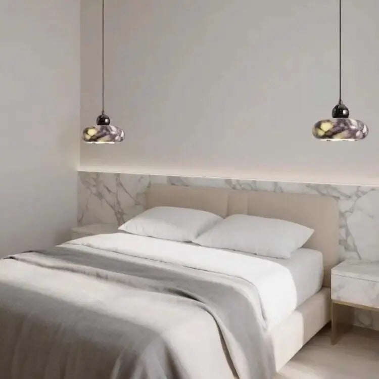 Farno Japandi Marble Pebble Pendant Light - Lumovique
