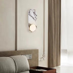 Nuzi Mid Century Marble Glass Globe Wall Sconce - Lumovique