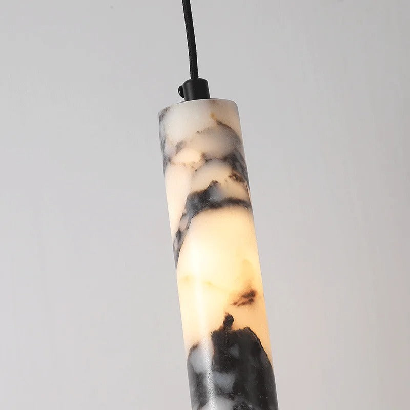 Kestu Minimalist Marble Cylinder Pendant Light - Lumovique