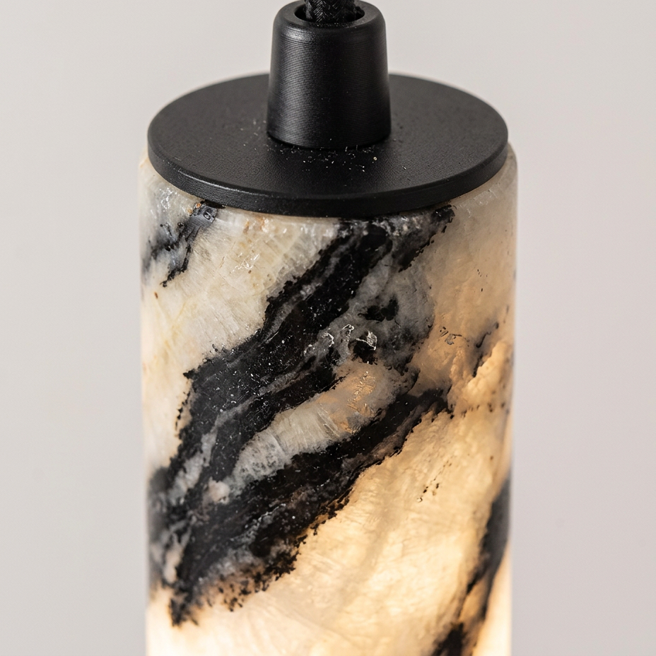 Kestu Minimalist Marble Cylinder Pendant Light - Lumovique