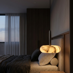 Tulen Minimalist White Marble Disc Pendant Light - Lumovique