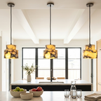 Selno Art Deco Marble Stepped Cylinder Pendant Light - Lumovique