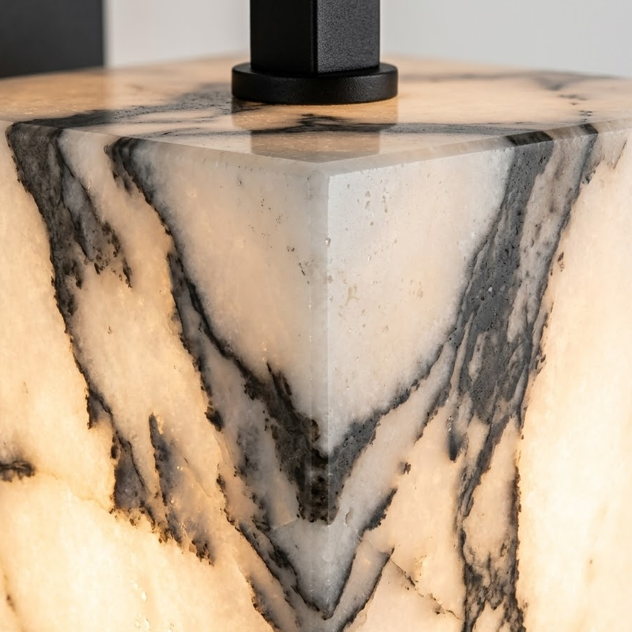 Marno Japandi Marble Cube Wall Sconce - Lumovique