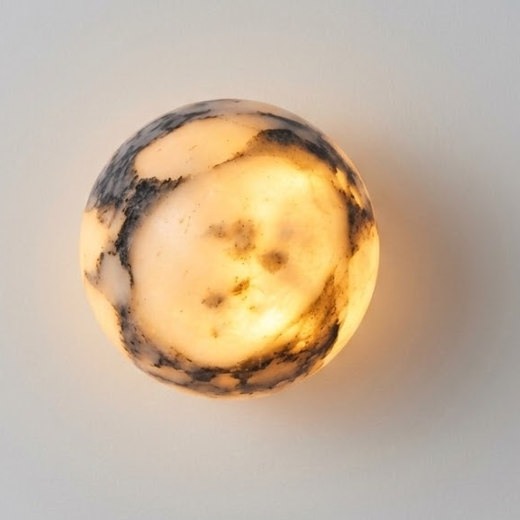 Ronsu Minimalist Marble Globe Wall Sconce - Lumovique