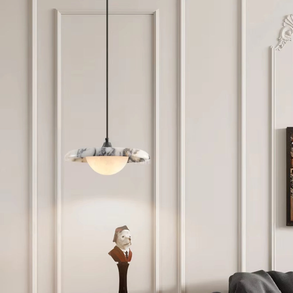 Mistu Japandi Marble Disc Pendant Light - Lumovique