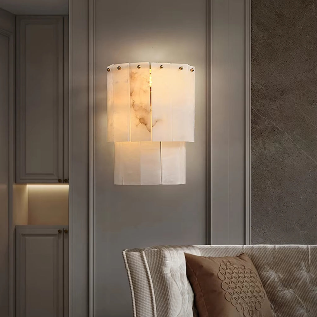 Zorin Spanish Alabaster Curved Wall Sconce - Lumovique