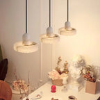 Taso Minimalist Alabaster Disc Pendant Light - Lumovique