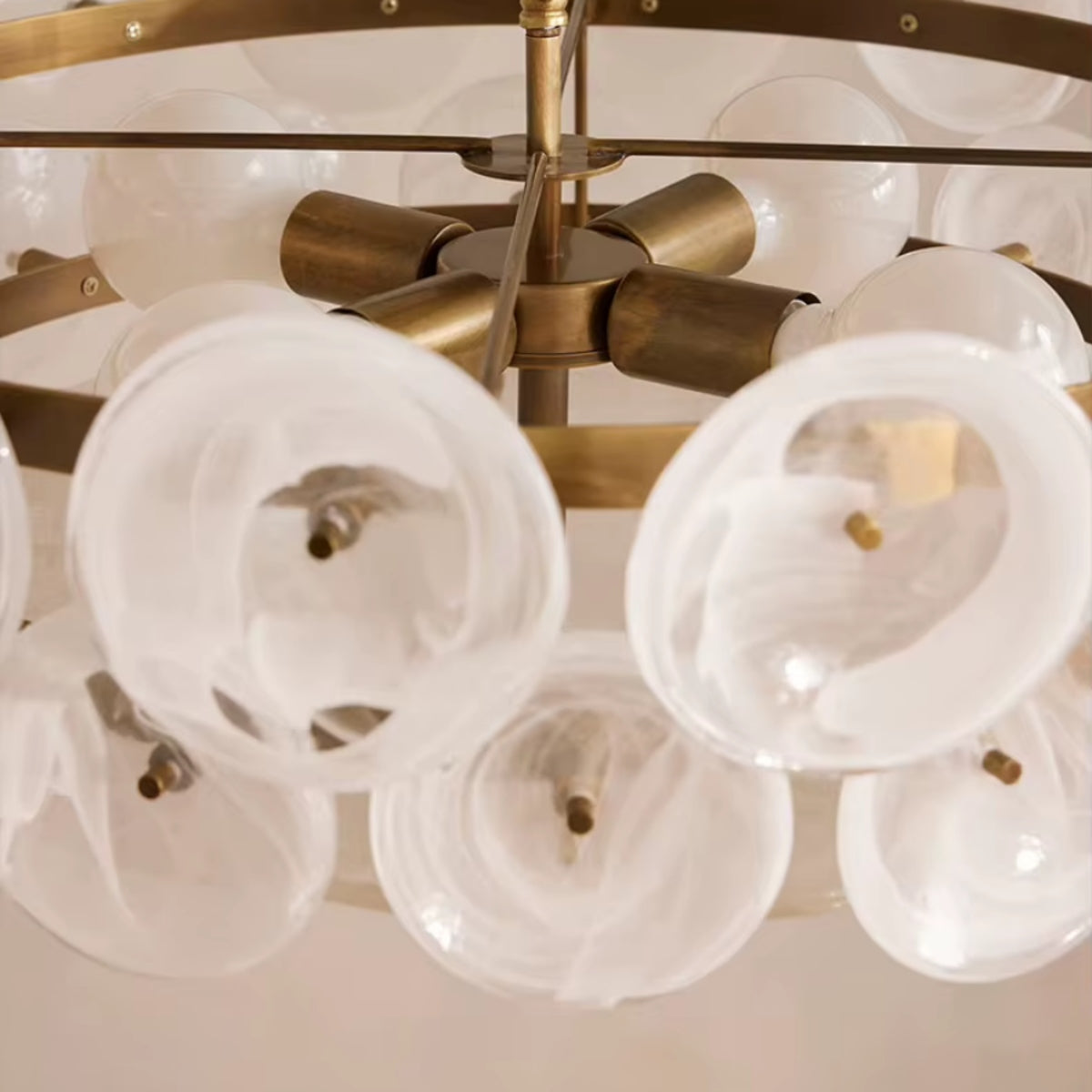 Ryno Mid Century Stained Glass Disc Chandelier - Lumovique