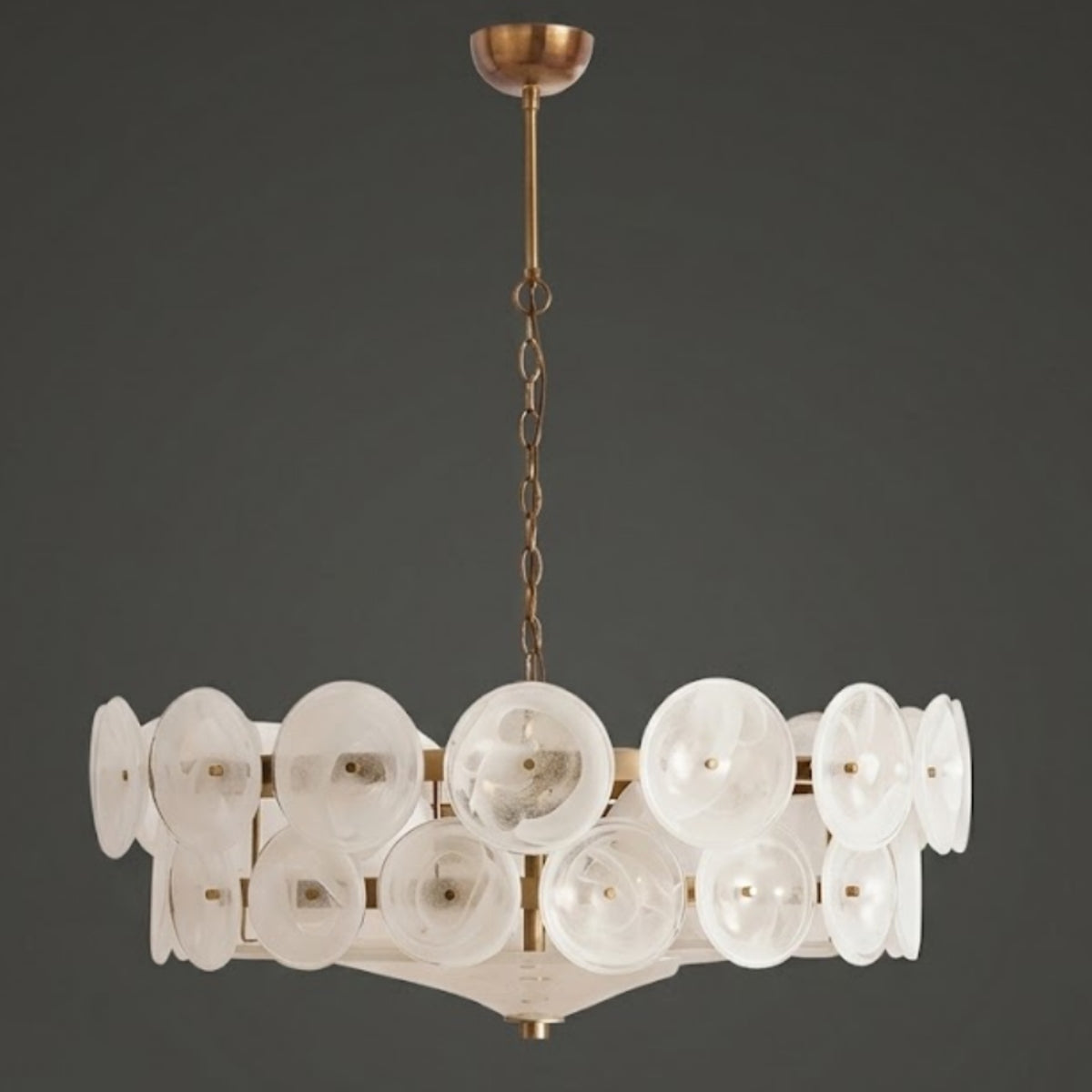 Ryno Mid Century Stained Glass Disc Chandelier - Lumovique