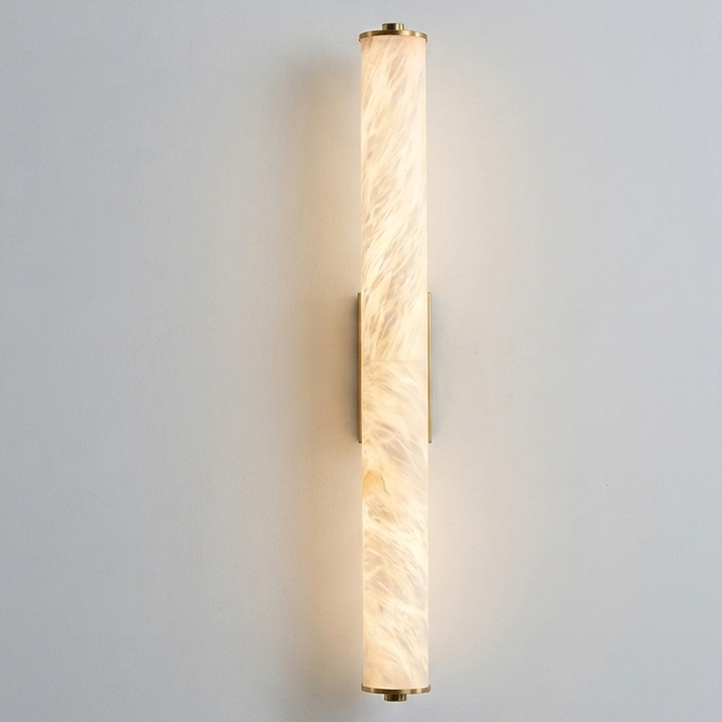 Suleo Mid Century Alabaster Tube Wall Sconce - Lumovique