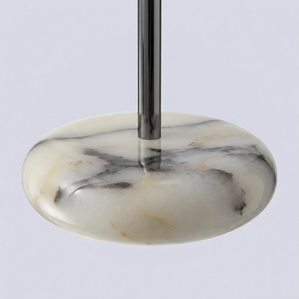 Tulen Minimalist White Marble Disc Pendant Light - Lumovique