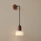 Kyro Japandi Alabaster Wood Hanging Wall Sconce - Lumovique