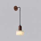 Kyro Japandi Alabaster Wood Hanging Wall Sconce - Lumovique