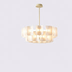 Zilo Minimalist Ribbed Tiered Drum Chandelier - Lumovique
