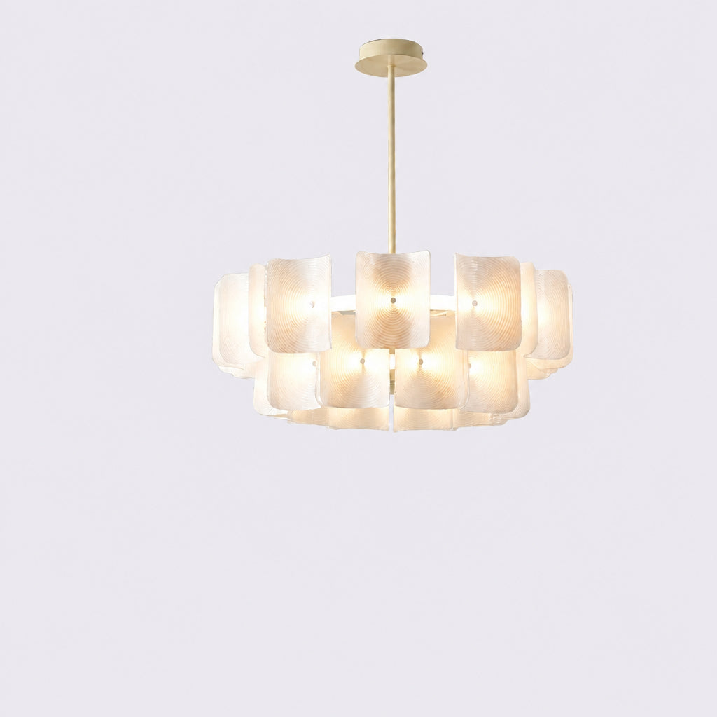 Zilo Minimalist Ribbed Tiered Drum Chandelier - Lumovique