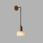 Kyro Japandi Alabaster Wood Hanging Wall Sconce - Lumovique