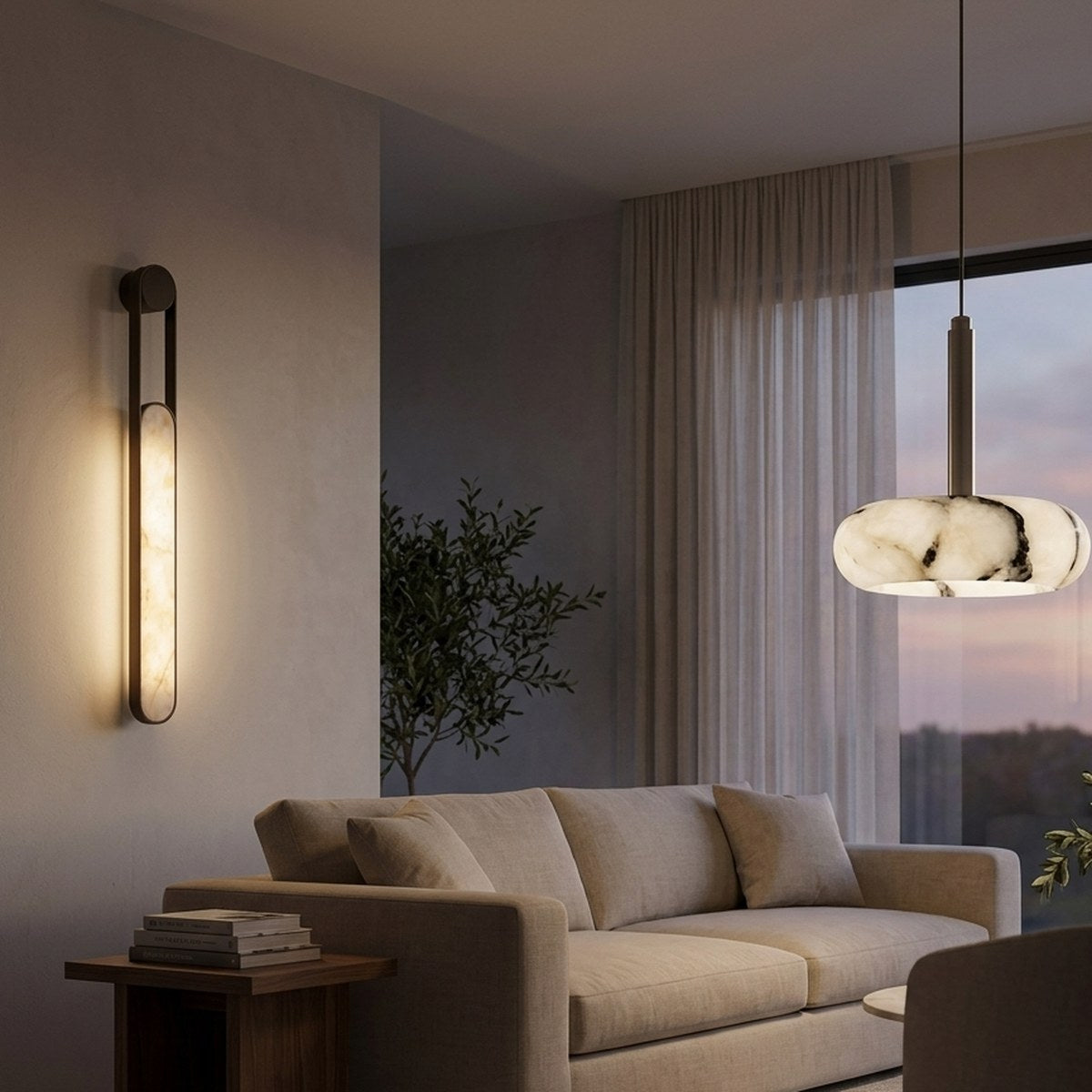 Marble and alabaster lighting
